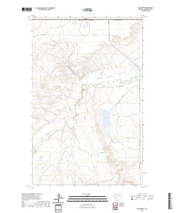 Del Bonita, MT — USGS 7.5-minute topo (2024)
