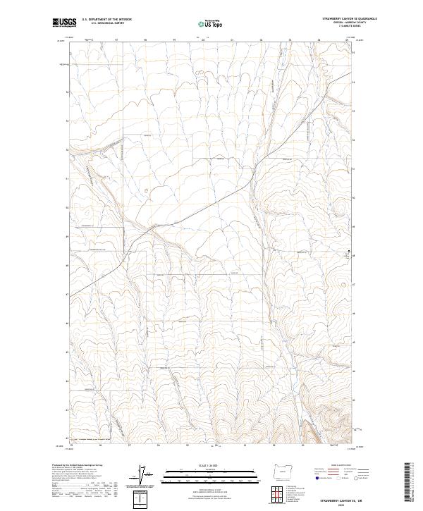 Strawberry Canyon SE, OR — USGS 7.5-minute topo (2023)