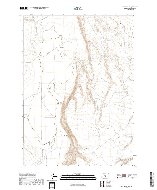 Dry Valley Rim, OR — USGS 7.5-minute topo (2023)