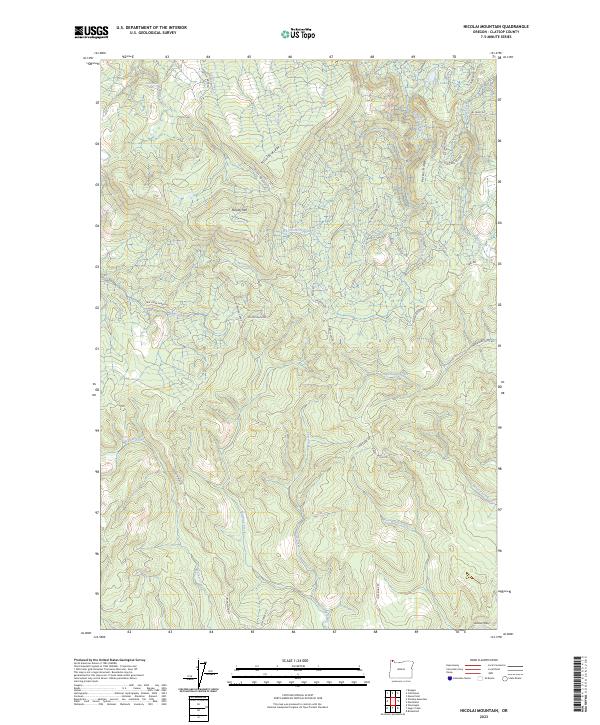 Nicolai Mountain, OR — USGS 7.5-minute topo (2023)