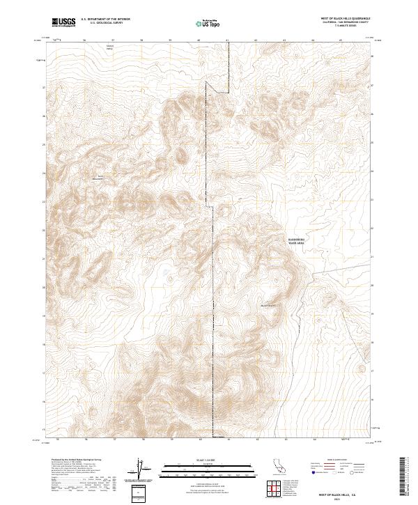 West of Black Hills, CA — USGS 7.5-minute topo (2021)