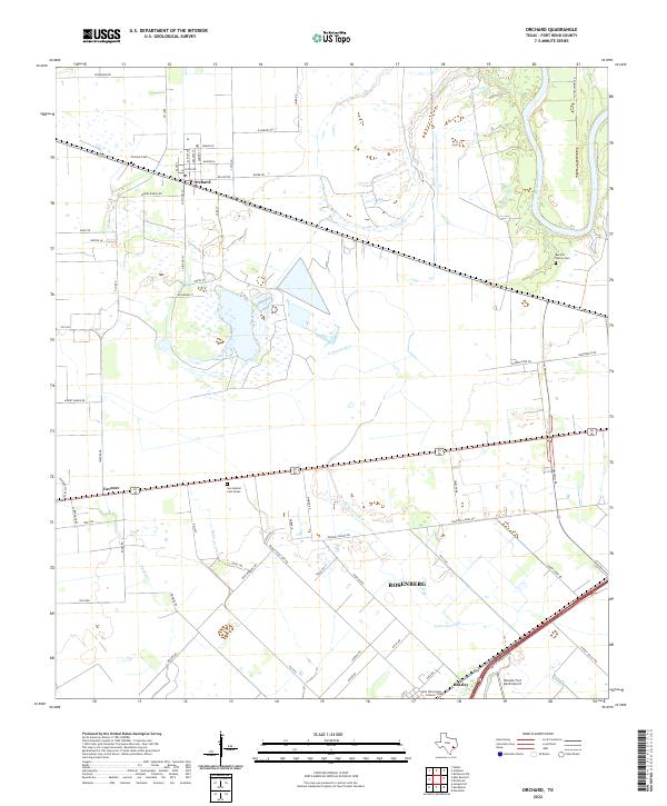 Orchard, TX — USGS 7.5-minute topo (2022)