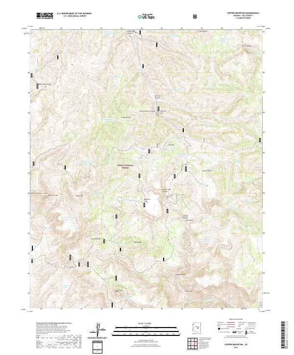 Copper Mountain, AZ — USGS 7.5-minute topo (2021)