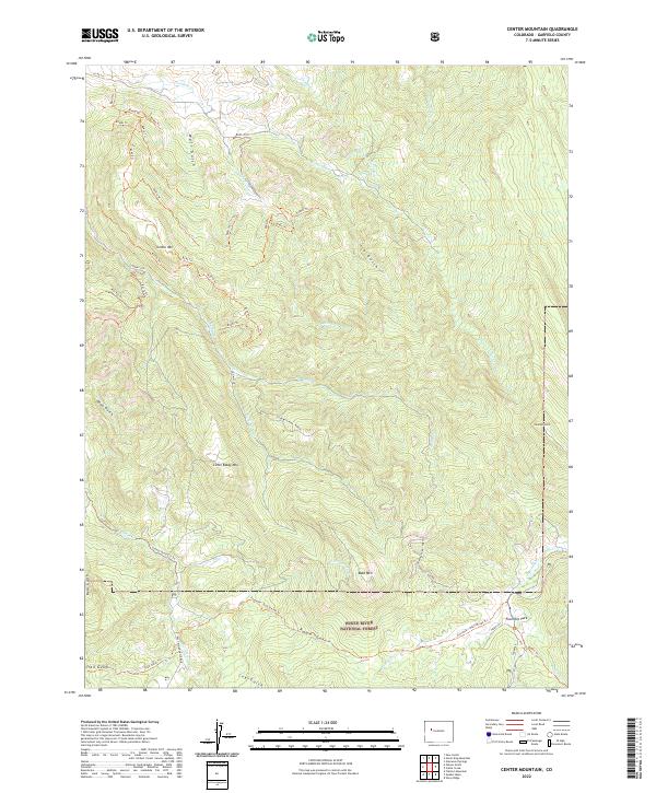 Center Mountain, CO — USGS 7.5-minute topo (2022)