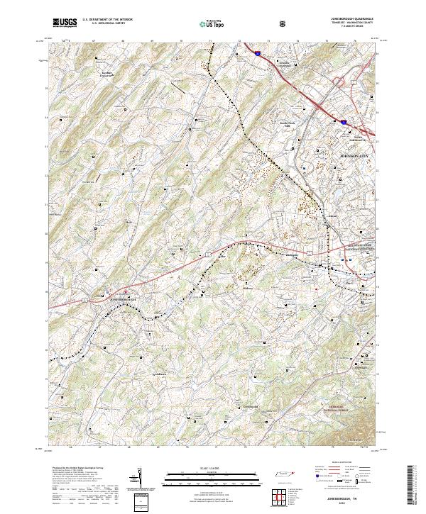Jonesborough, TN — USGS 7.5-minute topo (2022)