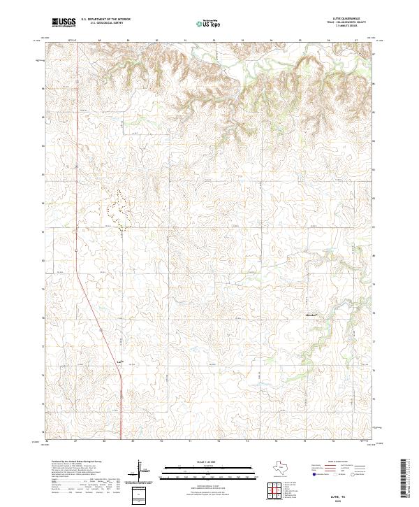 Lutie, TX — USGS 7.5-minute topo (2022)