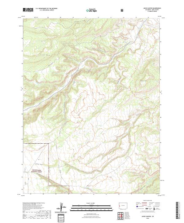 Jacks Canyon, CO — USGS 7.5-minute topo (2022)