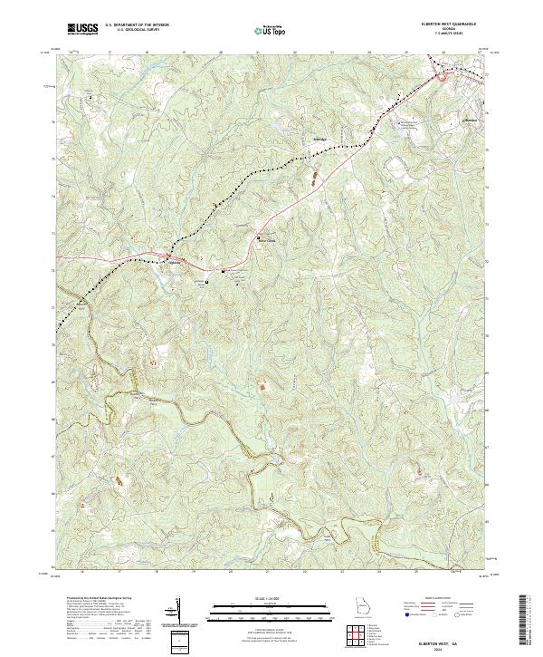 Elberton West, GA — USGS 7.5-minute topo (2024)
