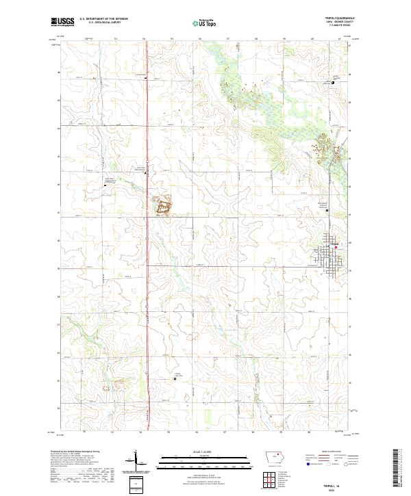 Tripoli, IA — USGS 7.5-minute topo (2022)