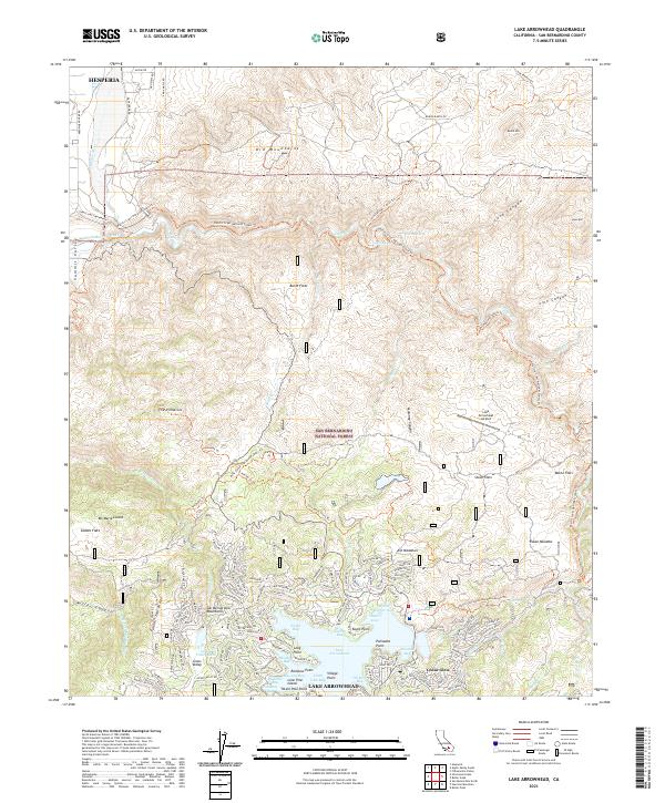 Lake Arrowhead, CA — USGS 7.5-minute topo (2021)