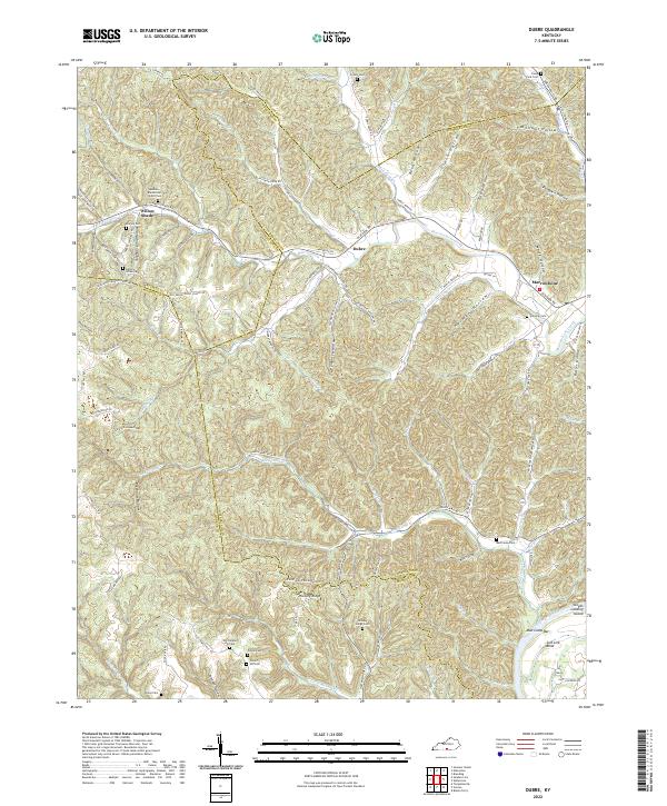 Dubre, KY — USGS 7.5-minute topo (2022)