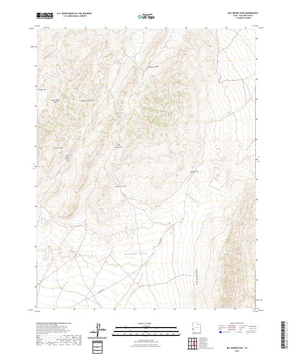 Big Jensen Pass, UT — USGS 7.5-minute topo (2023)