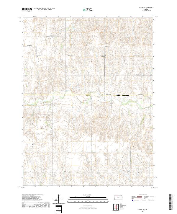 Glade SW, KS — USGS 7.5-minute topo (2022)