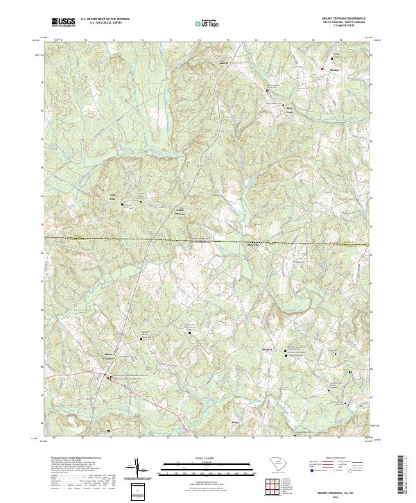 Mount Croghan, SC-NC — USGS 7.5-minute topo (2024)