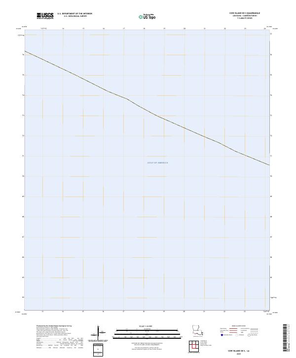 Cow Island OE S, LA — USGS 7.5-minute topo (2025)