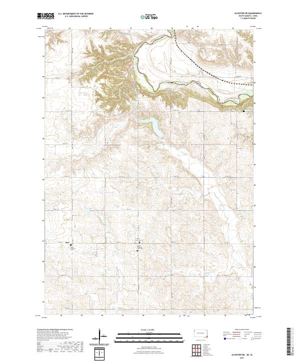 Alcester NE, SD-IA — USGS 7.5-minute topo (2021)