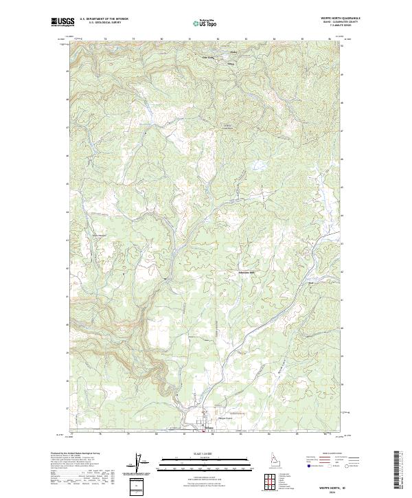 Weippe North, ID — USGS 7.5-minute topo (2024)