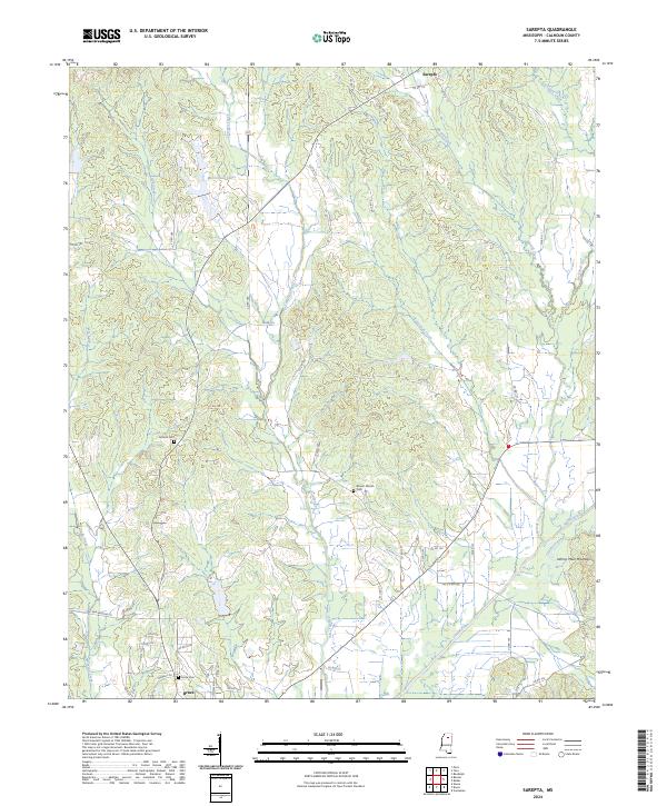 Sarepta, MS — USGS 7.5-minute topo (2024)