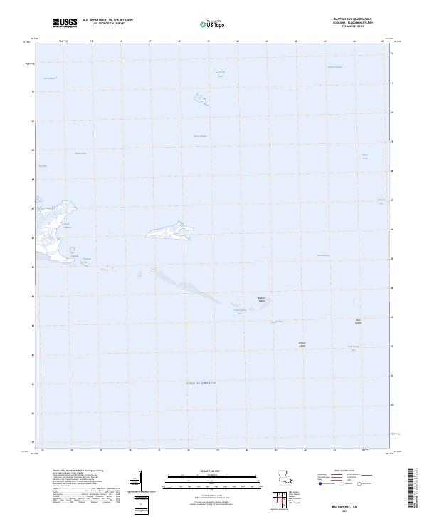 Bastian Bay, LA — USGS 7.5-minute topo (2025)
