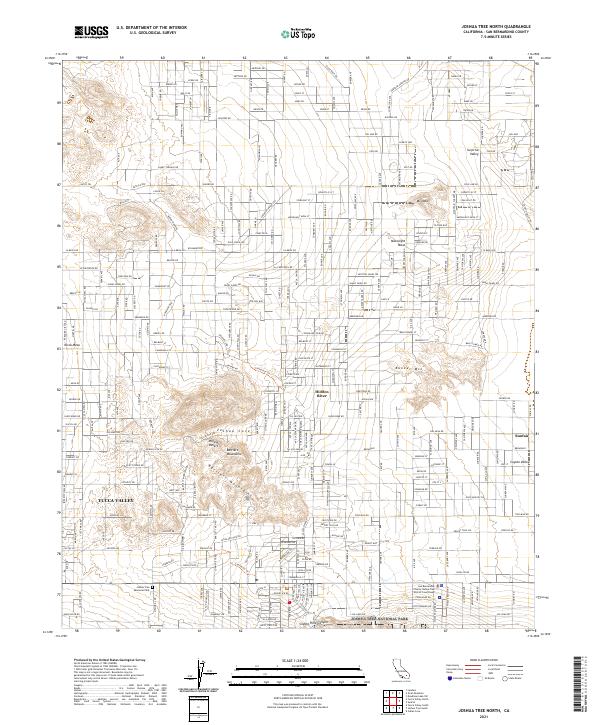 Joshua Tree North, CA — USGS 7.5-minute topo (2021)