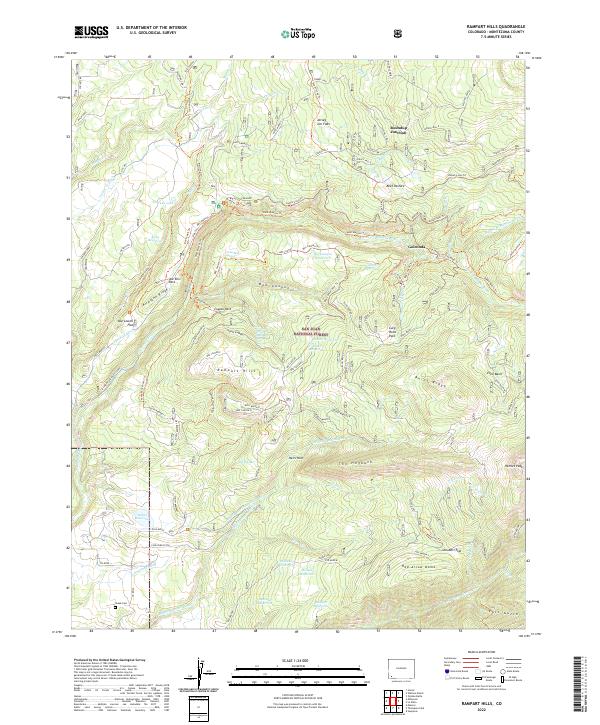 Rampart Hills, CO — USGS 7.5-minute topo (2022)