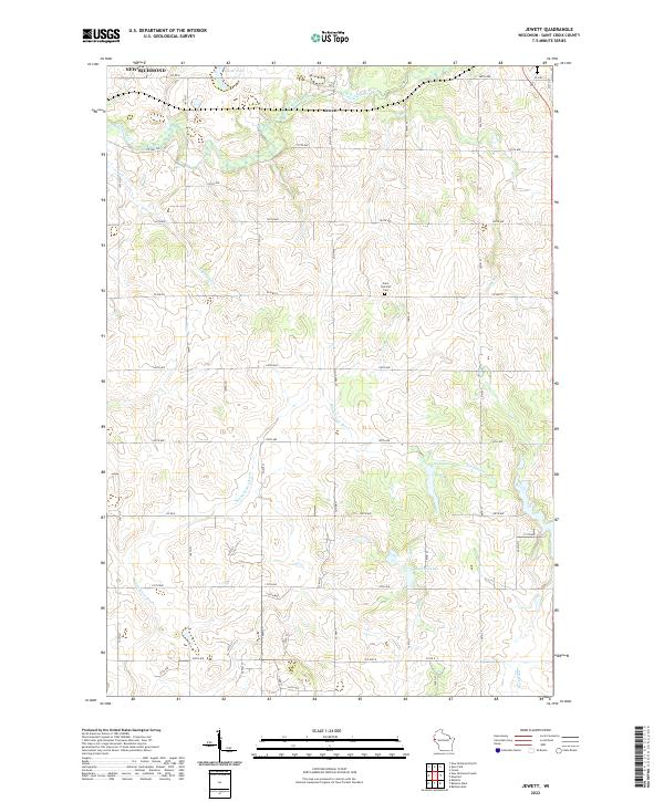 Jewett, WI — USGS 7.5-minute topo (2022)
