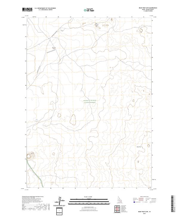 Bear Trap Cave, ID — USGS 7.5-minute topo (2023)