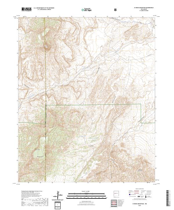 D Cross Mountain, NM — USGS 7.5-minute topo (2023)