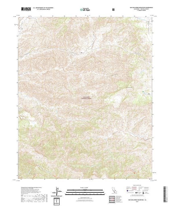 San Guillermo Mountain, CA — USGS 7.5-minute topo (2021)