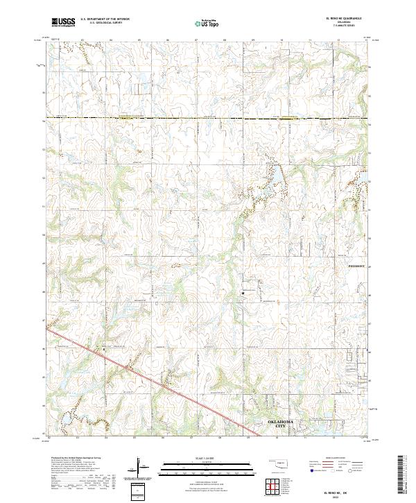 El Reno NE, OK — USGS 7.5-minute topo (2022)