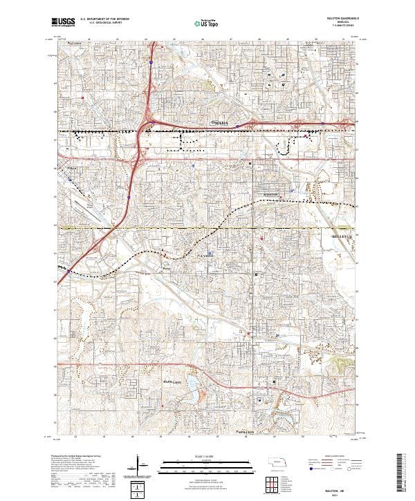 Ralston, NE — USGS 7.5-minute topo (2021)