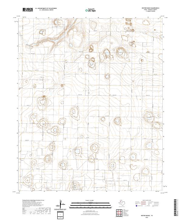 Hester Ranch, TX — USGS 7.5-minute topo (2022)