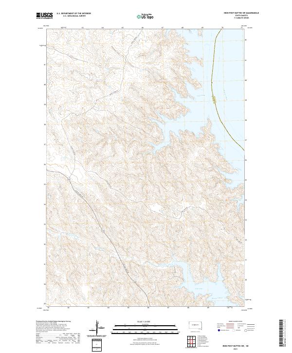 Iron Post Buttes SW, SD — USGS 7.5-minute topo (2021)