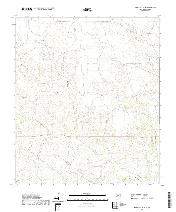 Double Mill Draw NE, TX — USGS 7.5-minute topo (2022)