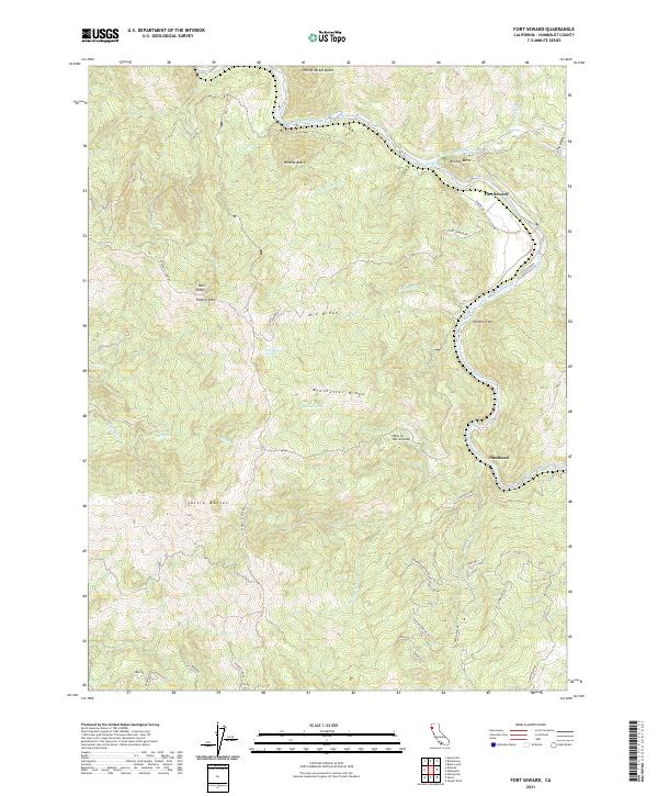 Fort Seward, CA — USGS 7.5-minute topo (2021)