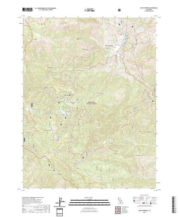Fouts Springs, CA — USGS 7.5-minute topo (2021)