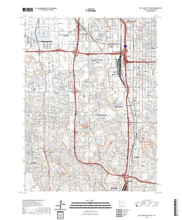 Salt Lake City South, UT — USGS 7.5-minute topo (2023)