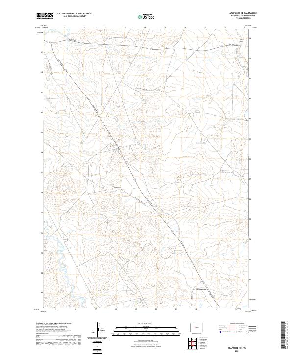 Arapahoe NE, WY — USGS 7.5-minute topo (2021)