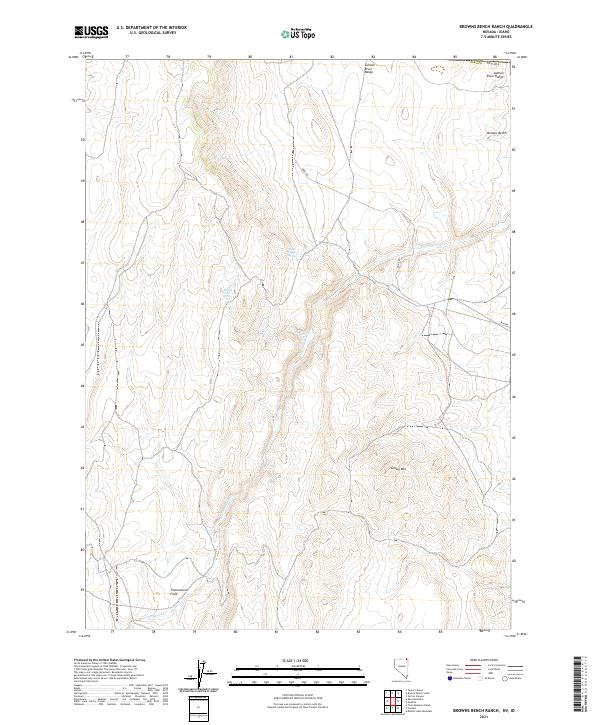Browns Bench Ranch, NV-ID — USGS 7.5-minute topo (2021)