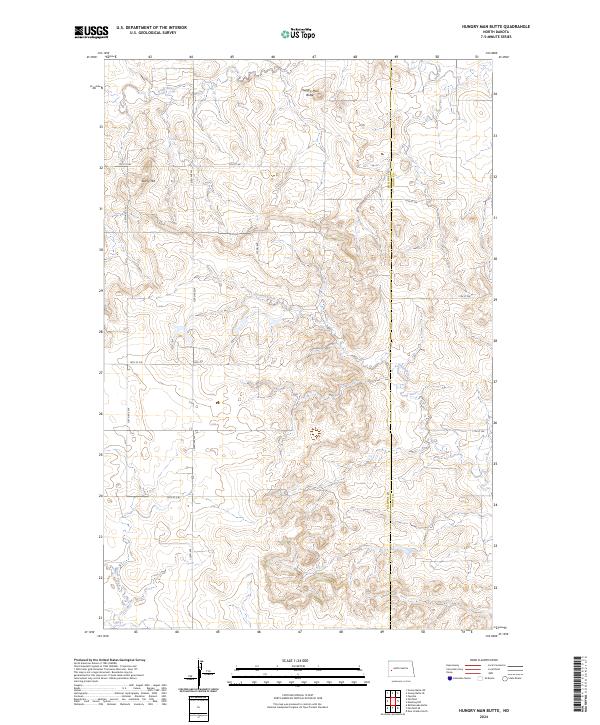 Hungry Man Butte, ND — USGS 7.5-minute topo (2024)