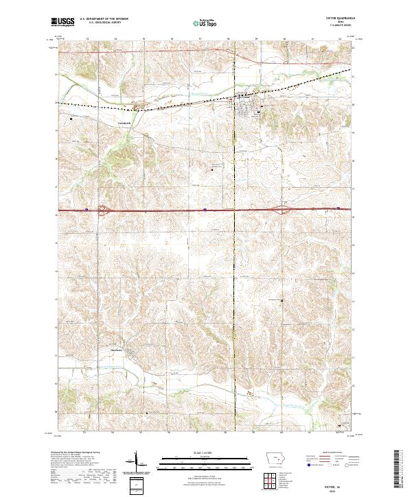 Victor, IA — USGS 7.5-minute topo (2022)