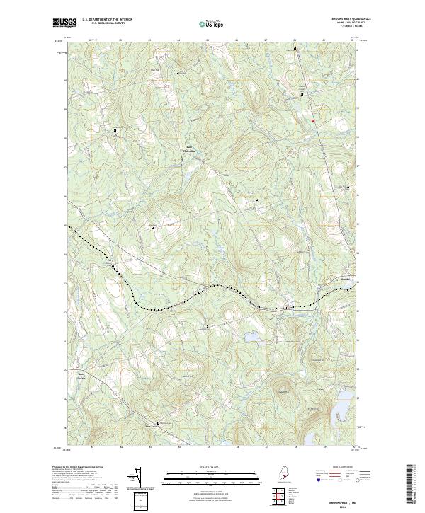 Brooks West, ME — USGS 7.5-minute topo (2024)