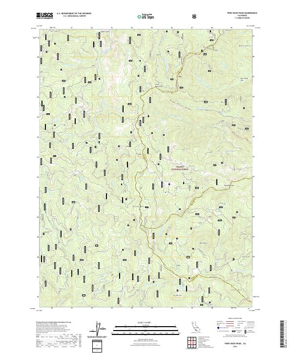 Pony Buck Peak, CA — USGS 7.5-minute topo (2021)