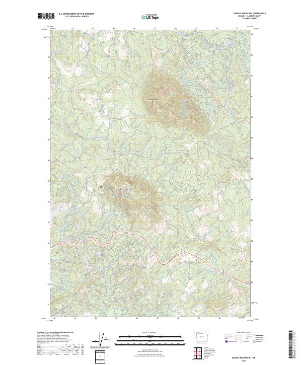 Saddle Mountain, OR — USGS 7.5-minute topo (2023)