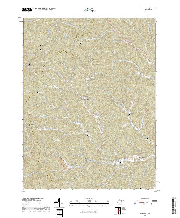 Glover Gap, WV — USGS 7.5-minute topo (2023)