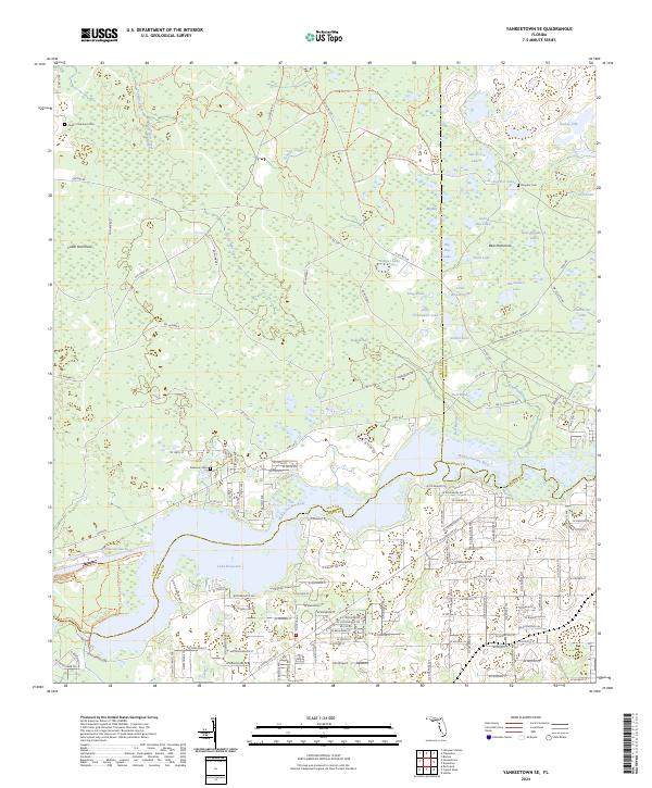 Yankeetown SE, FL — USGS 7.5-minute topo (2024)