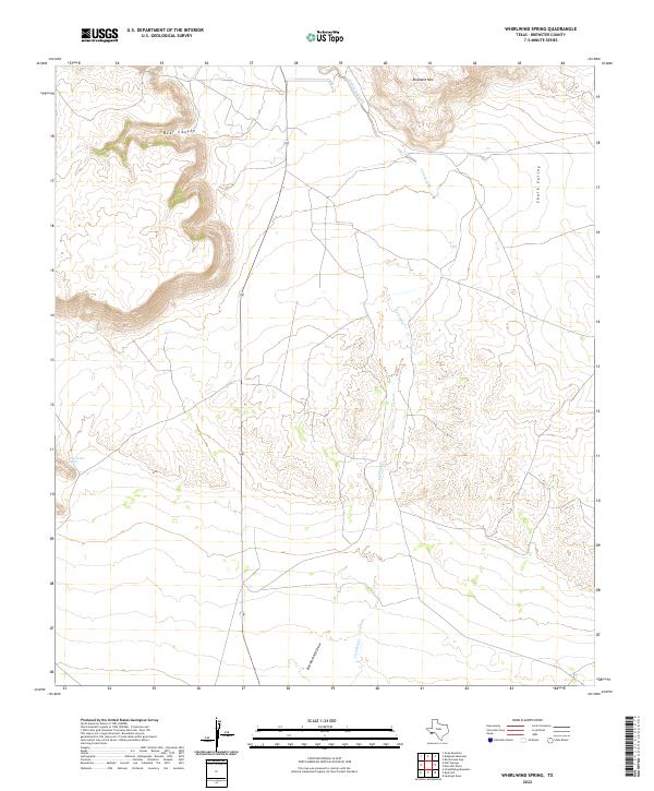 Whirlwind Spring, TX — USGS 7.5-minute topo (2022)