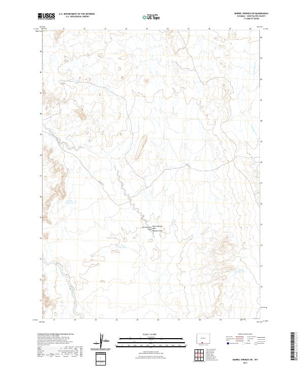 Barrel Springs SW, WY — USGS 7.5-minute topo (2021)