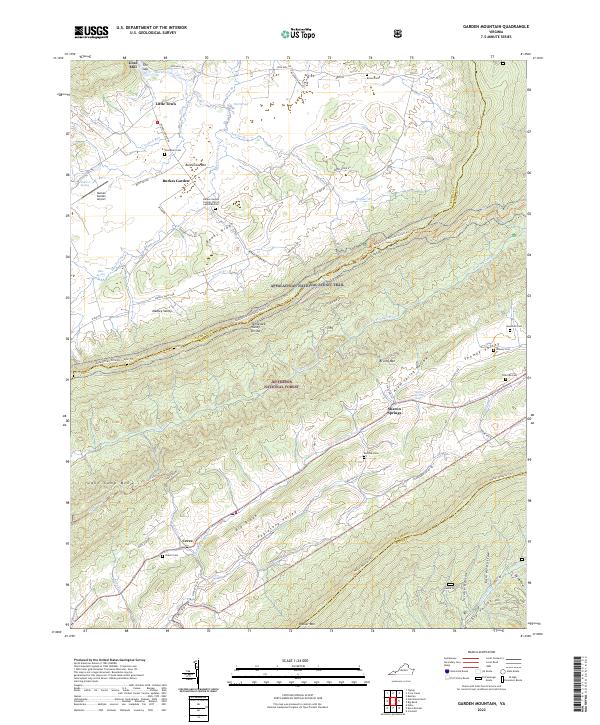 Garden Mountain, VA — USGS 7.5-minute topo (2022)