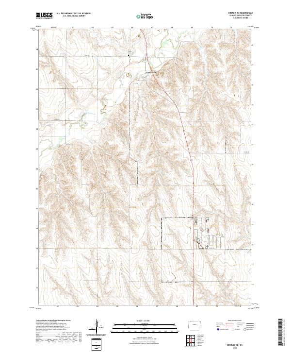 Oberlin NE, KS — USGS 7.5-minute topo (2022)
